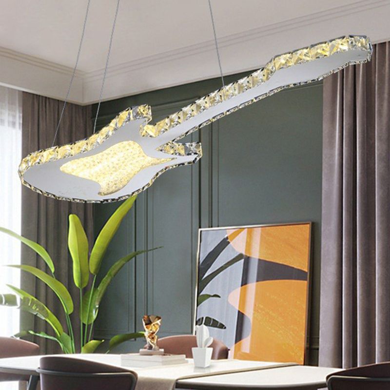 Lampada per chitarra creativa minimalista a forma di ciondolo a sospensione Crystal Dining Room lampadario Luce in chiaro