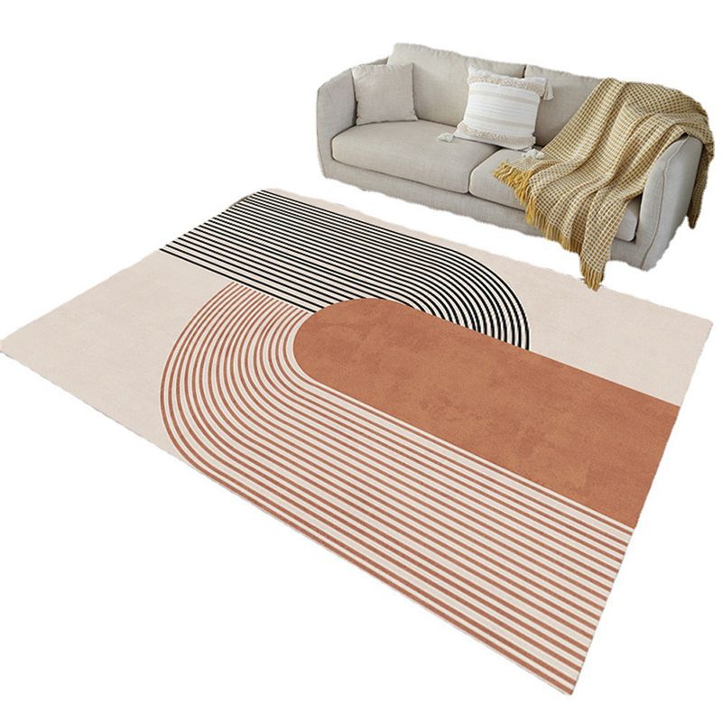 Simplicity Carpet Contemporary Polyester Rug Washable Indoor Rug for Home Decor