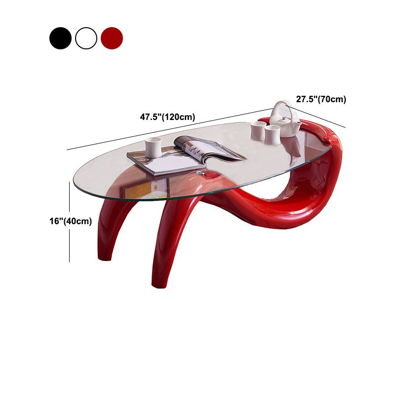 Abstract 1 Single Cocktail Table Modern Clear Glass Top Coffee Table