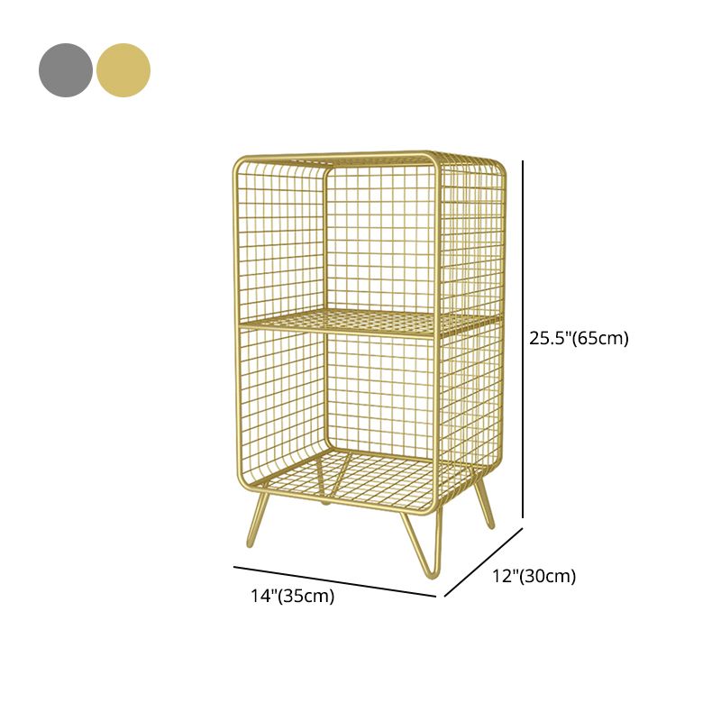 Glam Style Metal Bookshelf Standard Closed Back Shelf Bookcase for Home