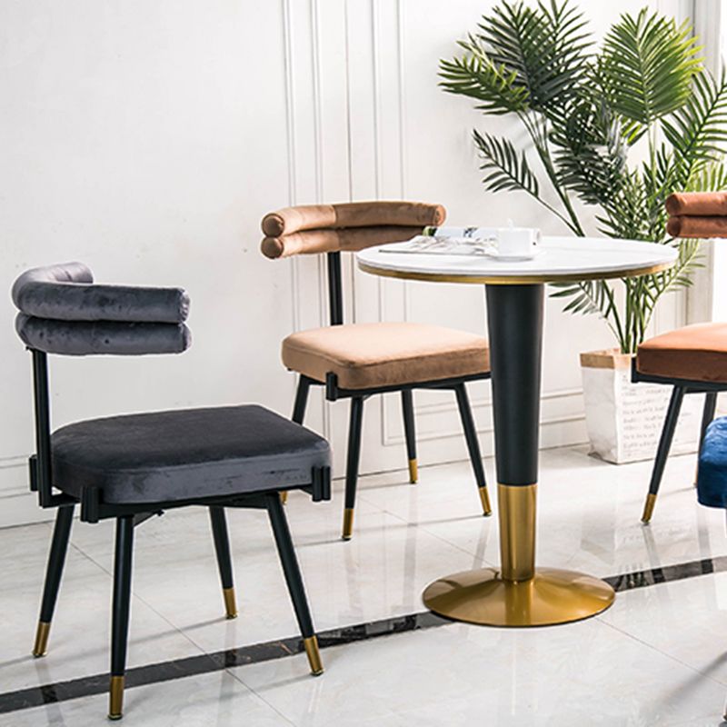 Glam Style Armless Dining Chairs Fabric Home Dining Side Chair