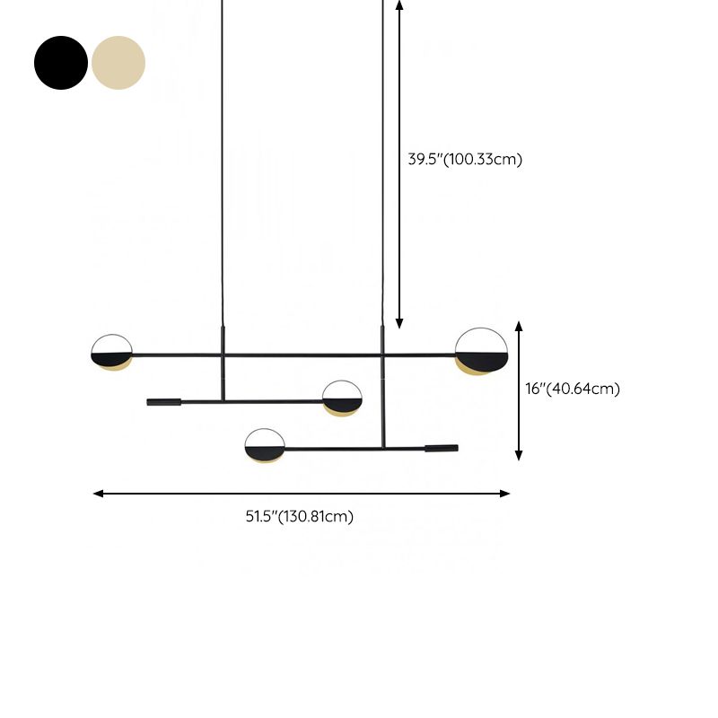 Modern 4-Light Kitchen Island Lighting Golden/Black Island Pendant Lighting