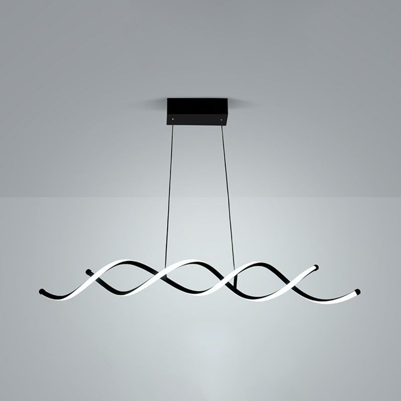 La luce moderna di Isola LED Minimalist Frestato in alluminio Luce a sospensione lineare con ombra silicone