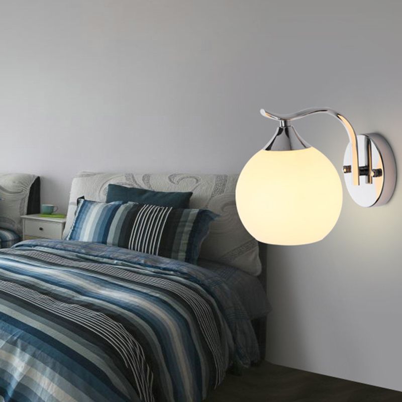 Forma sferica in stile moderno con applione da parete in lampadina 1 Metal 1 Sconce leggera per capezzale dell'hotel