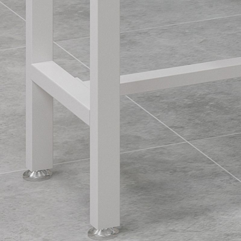 Rectangular Bar Height Table White Legs and Metal Base Bar Table for Patio Use