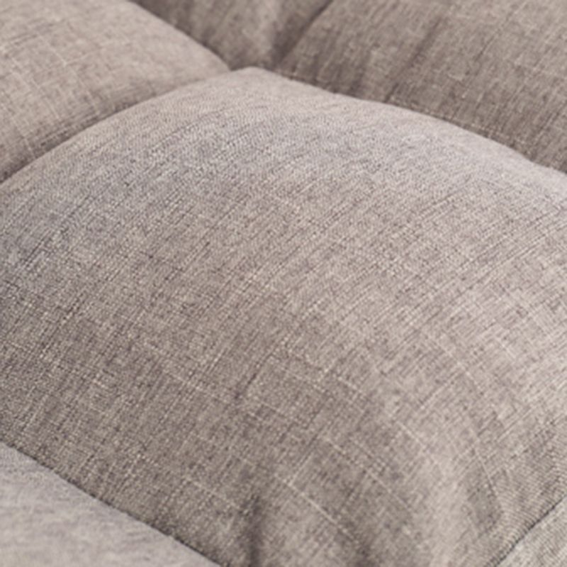 Modern Biscuit Back Reclining Square Arm Linen Stationary Sofa