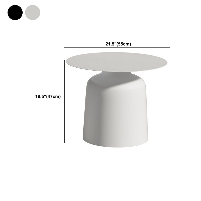 15.7"/18.5"Tall Iron Pedestal White / Black Round Coffee Table