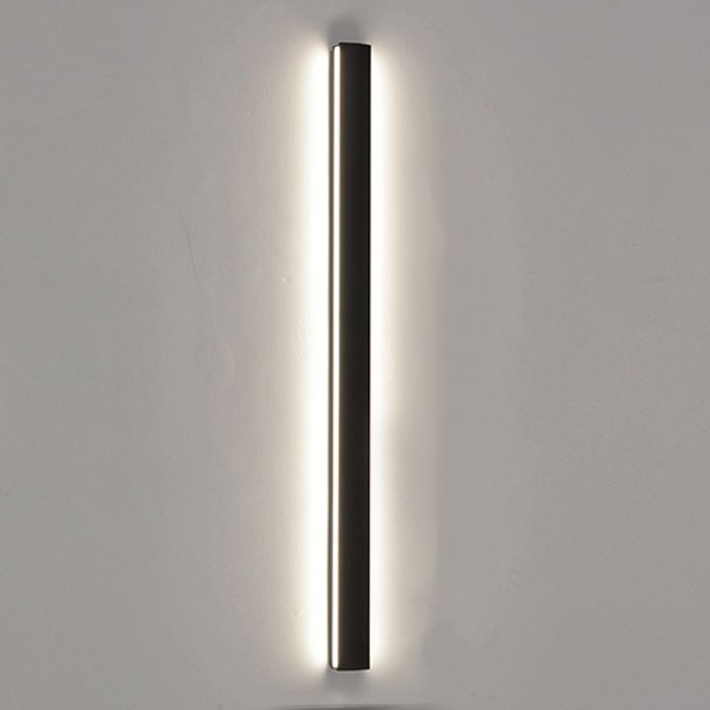 Luz de luz lineal de estilo contemporáneo de estilo lineal de metal 1 luces de pared de luz en negro