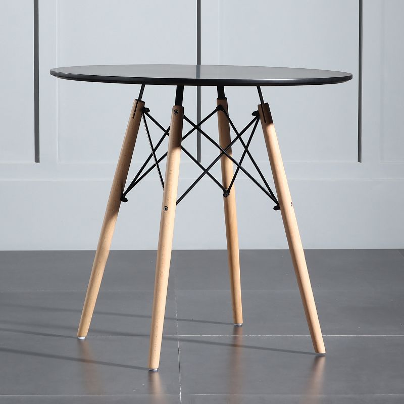 Wood Contemporary Round Dining Table Manufactured Wood Top Table for Dining Room
