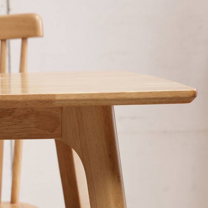 Rectangle 4 jambes Table moderne Couleur de bois clair Tableau fixe de bois massif