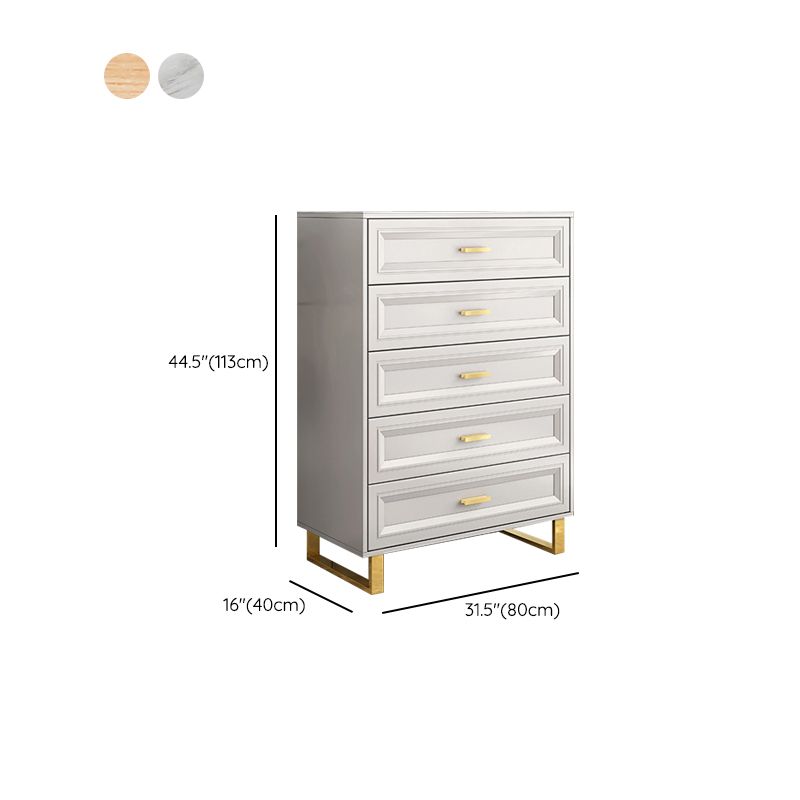 Contemporary Glam Double Dresser Wood Horizontal Storage Chest Dresser for Bedroom