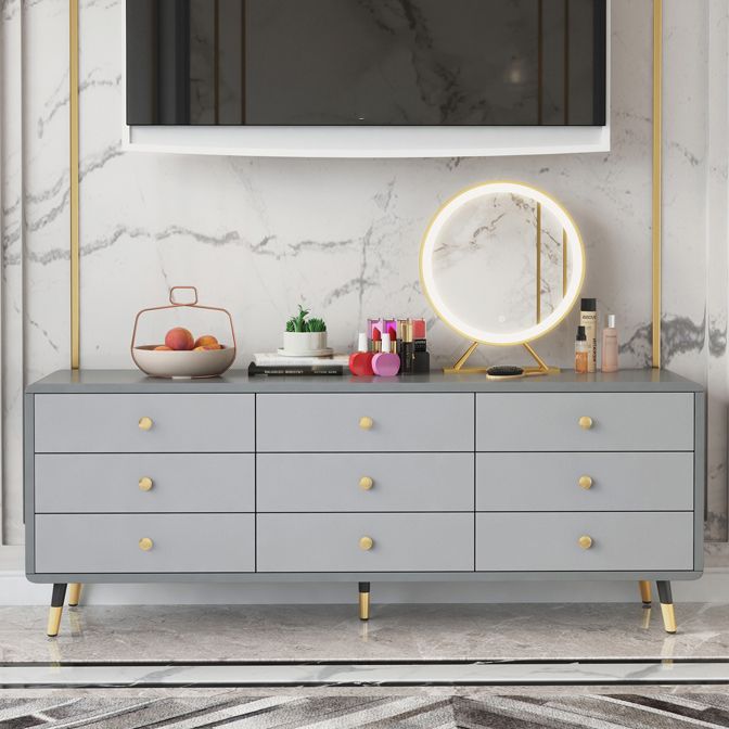 Modern Wood Dining Buffet Simple Credenza with Drawer for Living Room without Mirror