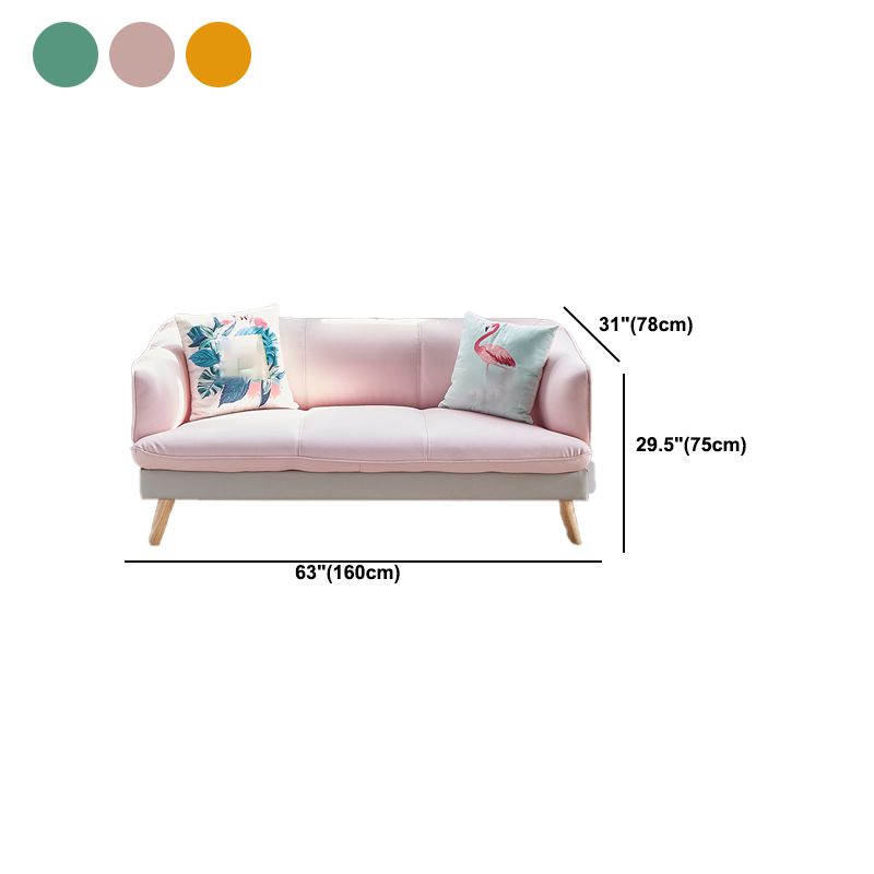 29.53" H Contemporary Faux Leather Slope Arm Sofa for Apartment