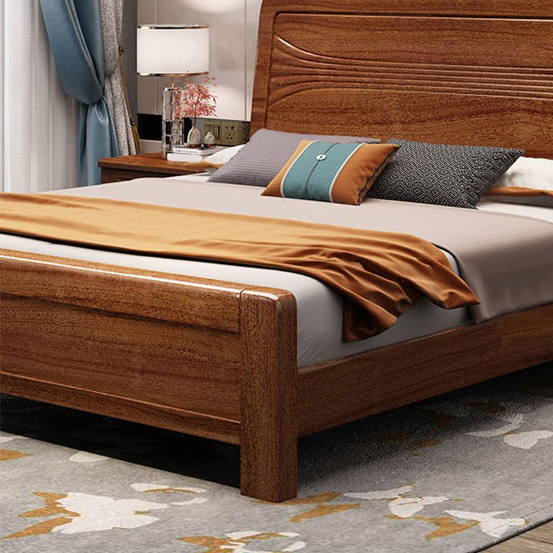 Walnut Wood Bed 85.43" Long 43.30" High Bed with Low Profile