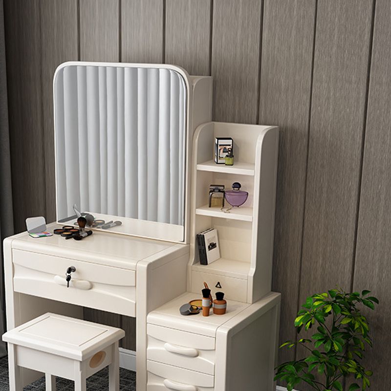 Traditional Style 17.71" Wide Solid Wood Vanity Makeup Table with Drawers