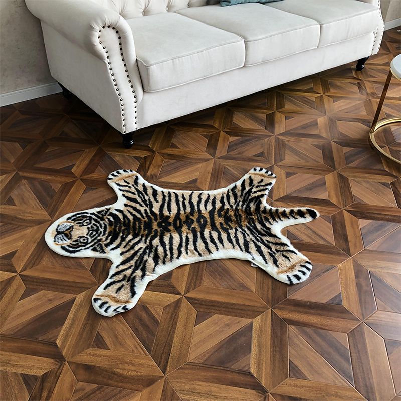 Modern Living Room Rug Multi-Colored Animal Skin Area Carpet Acrylic Pet Friendly Washable Indoor Rug