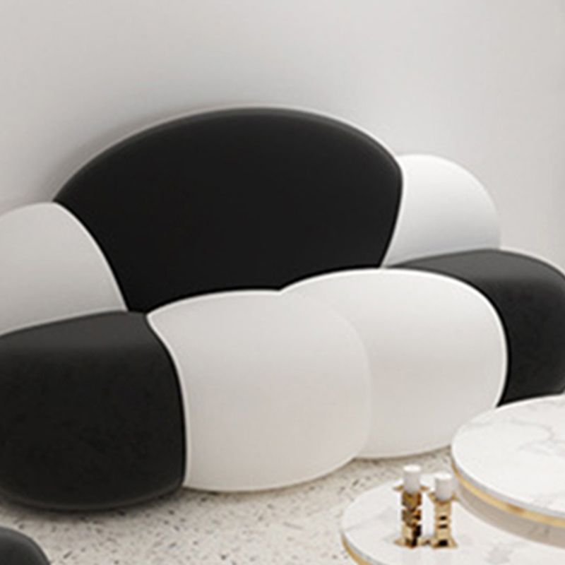 29.52" Wide Velvet Curved Sofa Cloud Shape Armless Sofa for Living Room