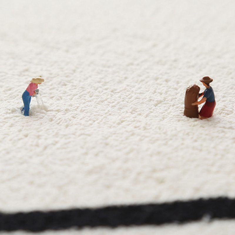 Minimalist Checkered Pattern Carpet Polyester Rug Non-Slip Backing Area Carpet for Living Room