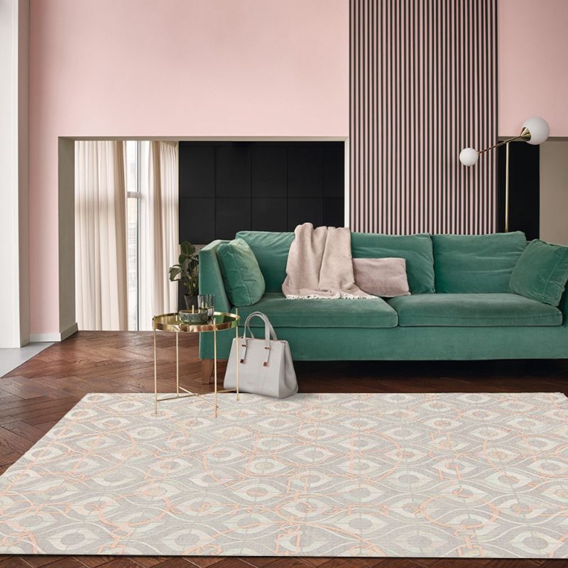 Brown Modern Rug Polyester Graphic Indoor Rug Tear Resistant Rug for Living Room