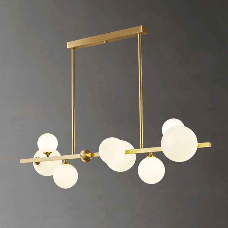 Modern Simple Dining Chandelier Light Round Glass Shade Ceiling Pendant Light