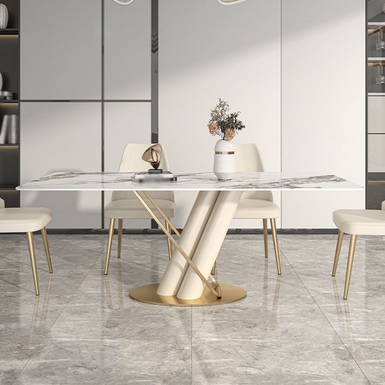 Luxury Sintered Stone Top Dining Set 1/2/5/6/7 Pieces Rectangle Kitchen Table with Chairs