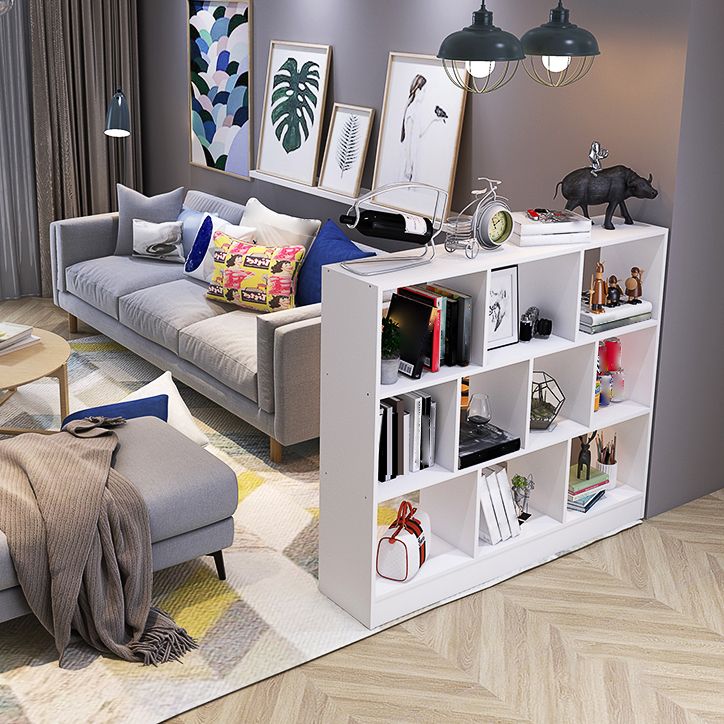 Open Wooden Bookcase Modern Home Living Room Lattice Bookshelf