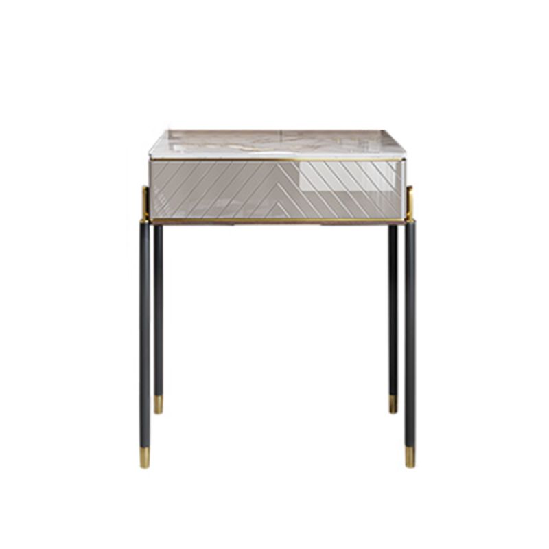 30" High Vanity Set with Stool 1-Drawer Stone Makeup Dressing Table