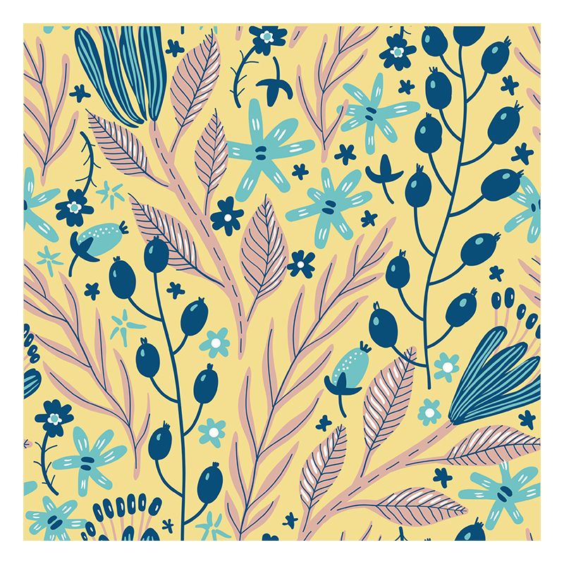 Illustration Stain Resistant Wallpaper Plant Decoration Living Room Wall Mural