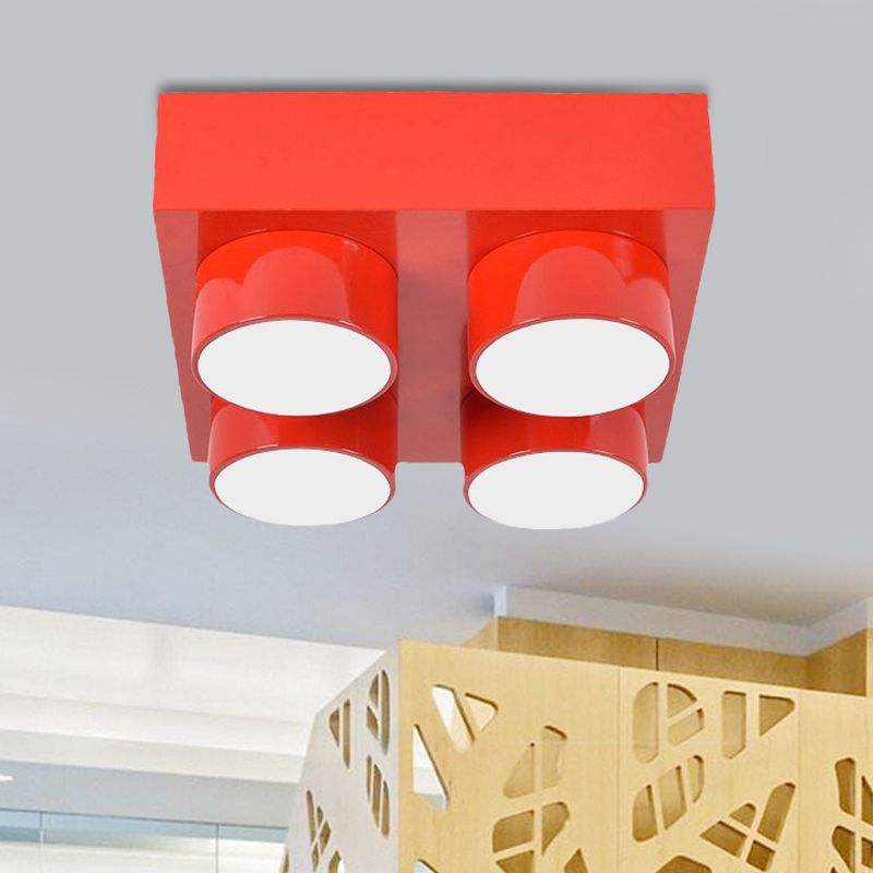 Modern Simple Flush Mount Light Rechthoek Multi-head metalen plafondlamp voor keuken