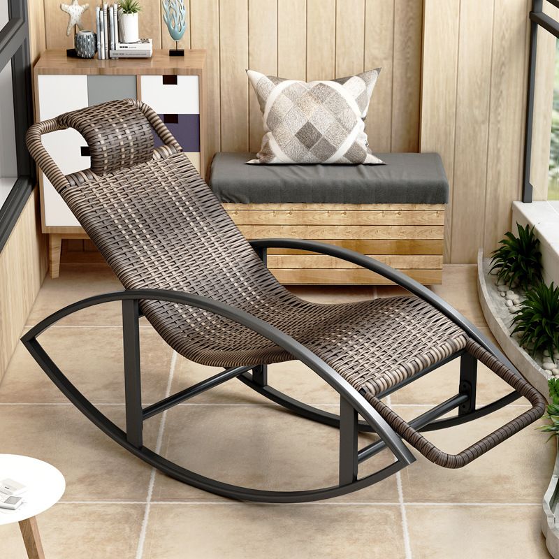 Wicker Spindle Rocking Chair Contemporary Outdoor Rocker Chair