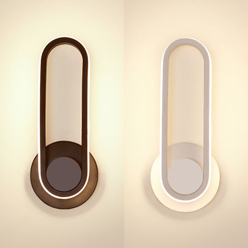 1-Light Ellipse Wall Mount Light Modern Style Metal Wall Mount Lighting