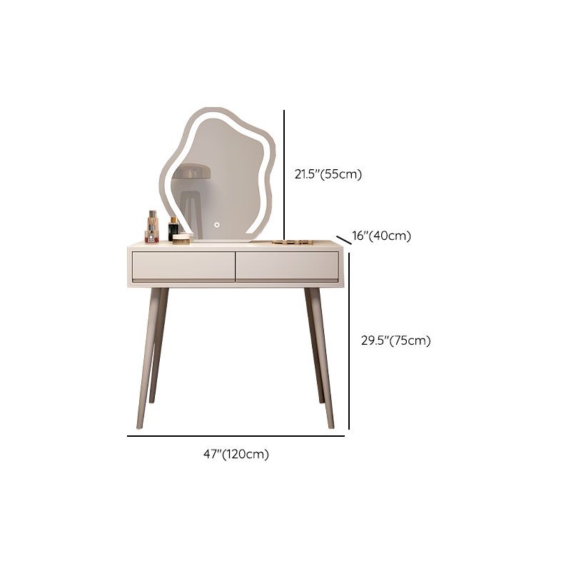 Modern Lighted Mirror Dressing Table Bedroom Makeup Table with Stool Set