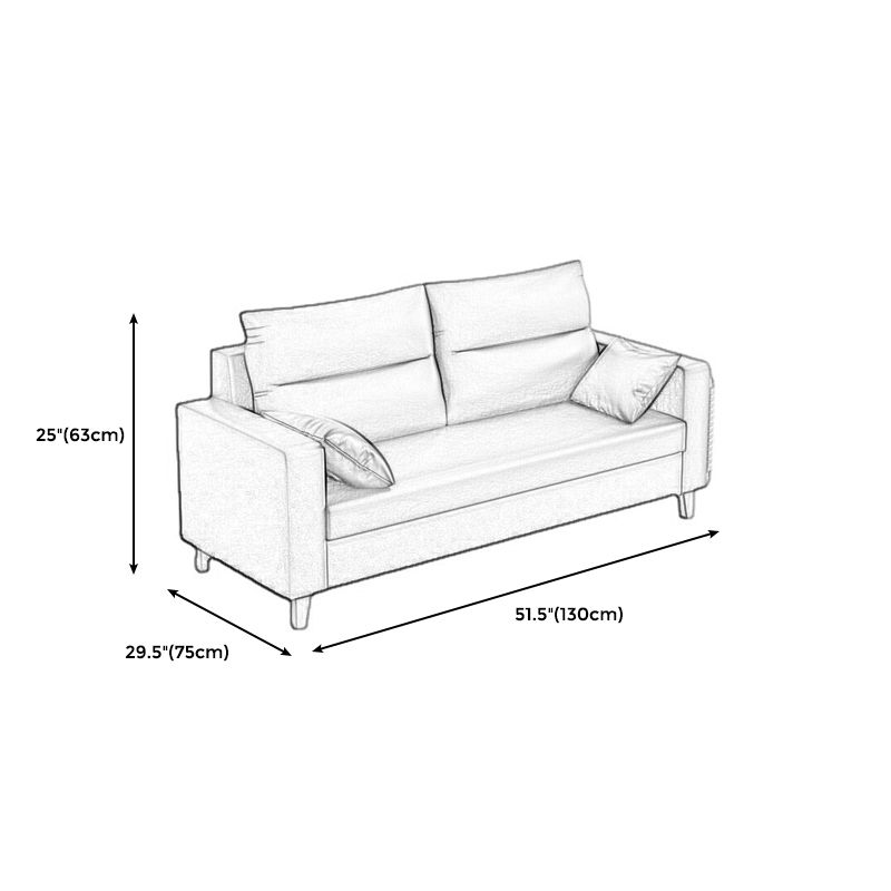 Polish Finish 2-seater Chaise Square Arm Sofa for Bonus Room Apartment