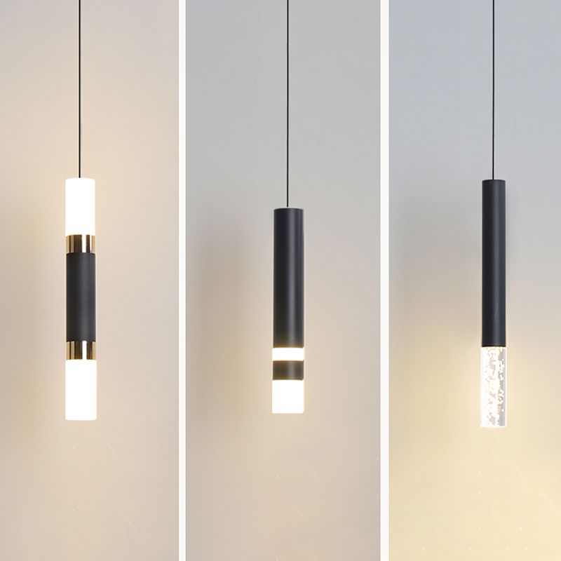 Eigentijdse LED 1-licht plafond hanger licht acryl lineaire hangende lamp voor woonkamer