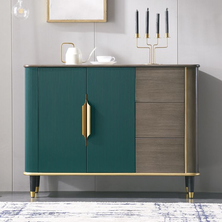 35.43"H Sideboard Glam Style Dining Server with 3 Drawers for Kitchen and Living Room