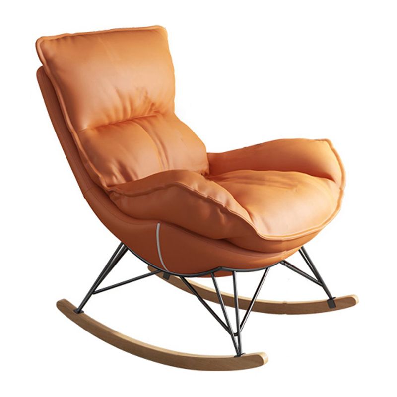 Contemporary Rocking Chair Fabric Upholstered Wing Chair Back Indoor Rocking Chair