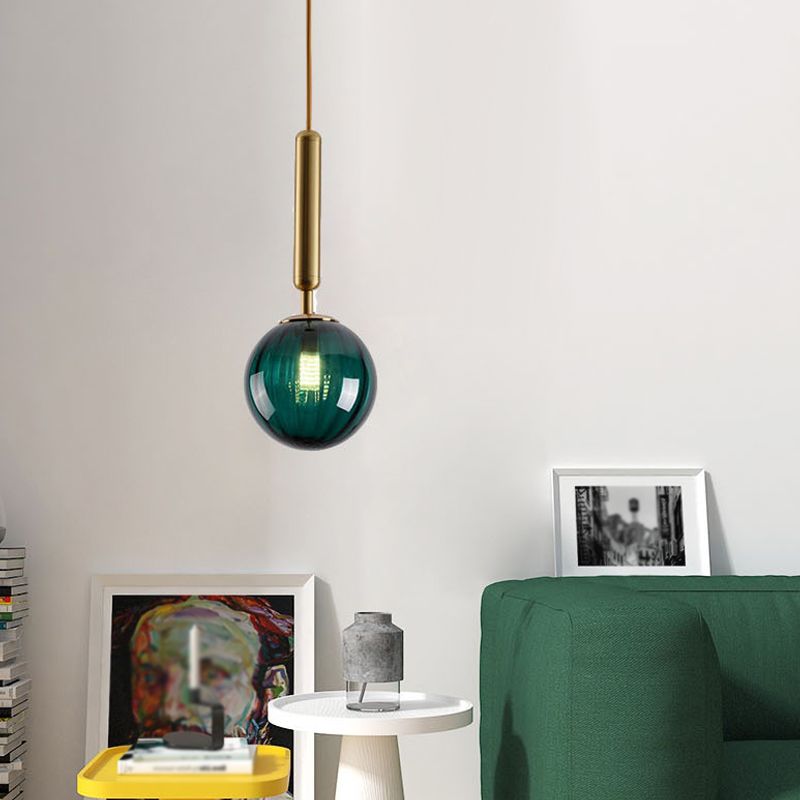 Modern Style Globe Glass Pendant Light Fixtures Living Room Hanging Light