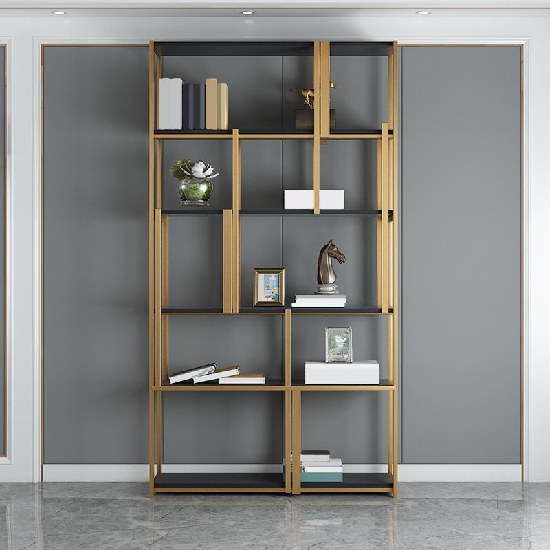Glam Shelf Bookcase Open Back Metal Bookcase for Home Office