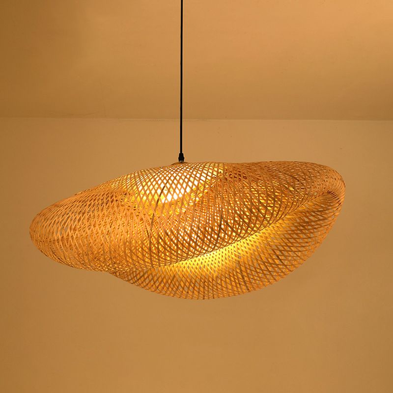 Modern Hand-Woven Suspension Pendant Light Rattan 1 Light Pendant Light