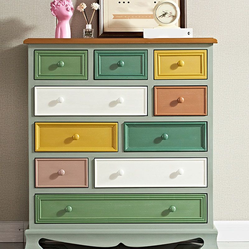 Nautical Bedroom Storage Chest 14.5" Wooden Chest with 10 Drawers