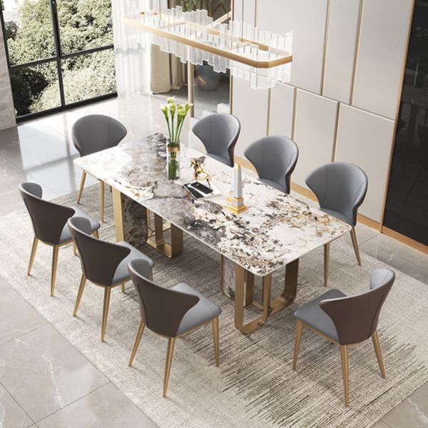Luxury 1/2/3/5/6/7/8/9 Pieces Dining Set with Stone Dining Table and Chairs Dinette Set