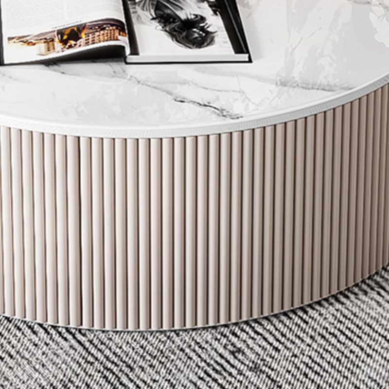 Modern Round Coffee Table Block Nesting Coffee Table Set for Living Room
