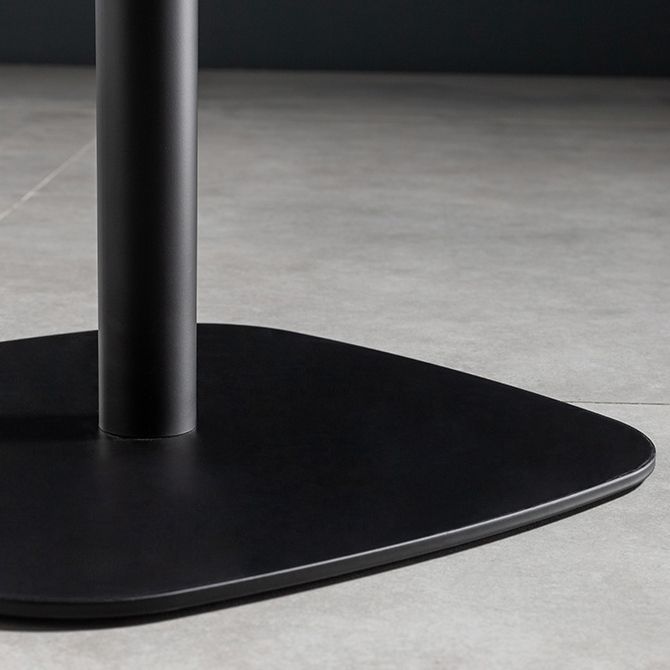 21-inch Metal Industrial Dining Table Square Pine Solid Wood Top Table with Pedestal