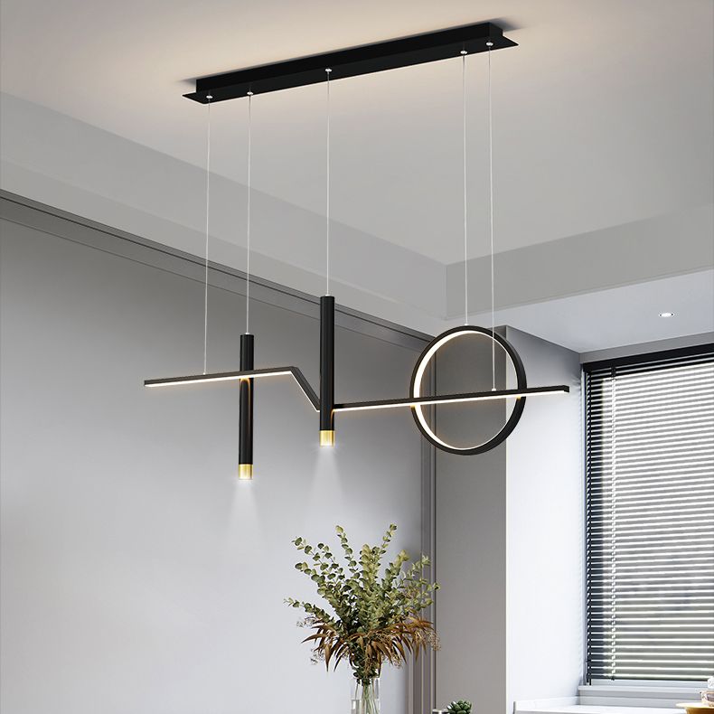 Linear Island Lighting Fixtures Contemporary Metal Pendant Lights For Kitchen Island