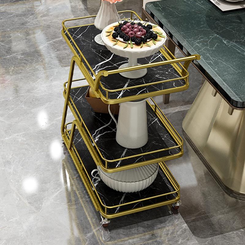 Contemporary Metal Prep Table 35.43"H Rolling Prep Table for Dining Room