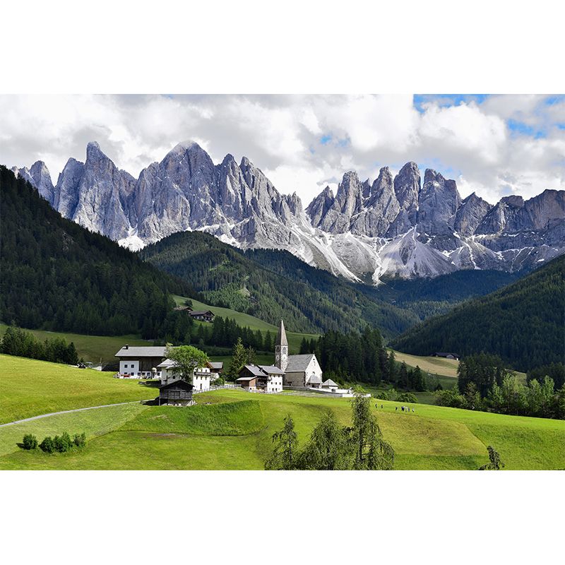 Mountain View Mural Wallpaper Washable Wall Covering for Bedroom Decoration