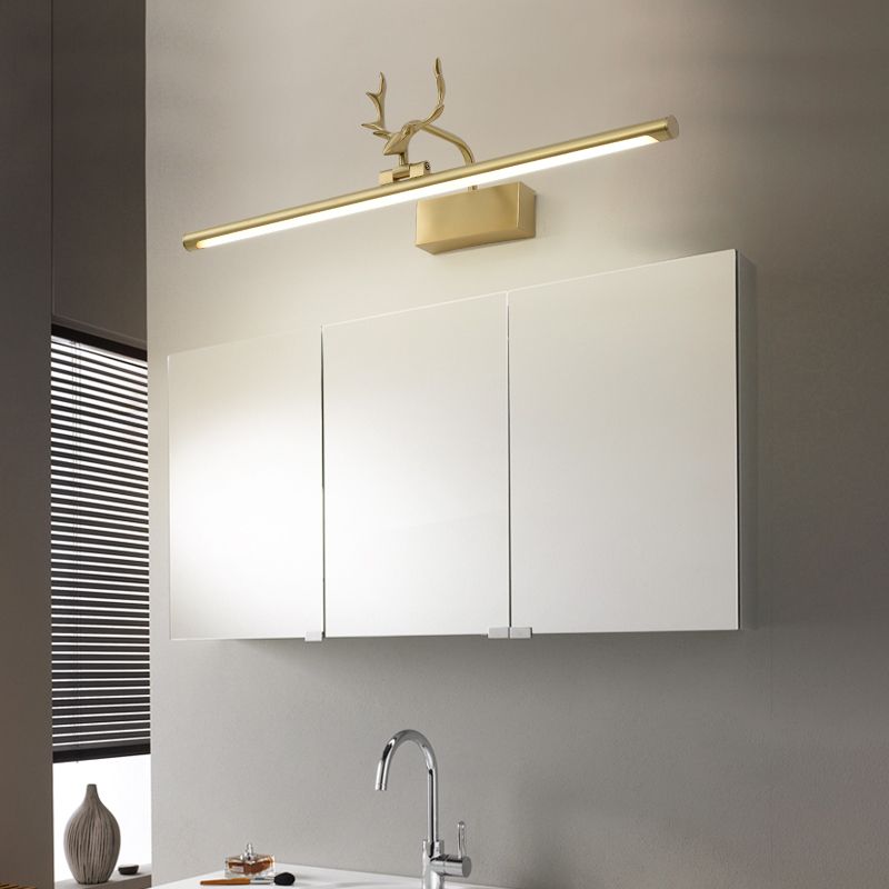 Linear Shape Metal Wall Light Modern Single Light Mirror Wall Mount Light