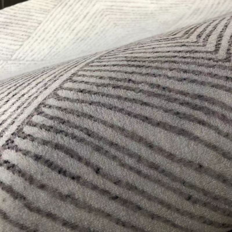 Dark Gray Nordic Rug Polyester Striped Area Rug Tear Resistant Rug for Living Room