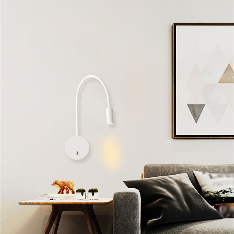 Contemporary Style Cylinder Wall Mounted Light Metal 1 Light Reading Wall Light