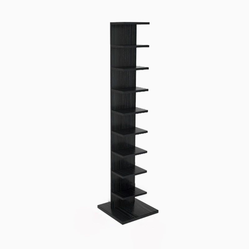 Contemporary Corner Closed Back Bookshelf Manufactured Wood Frame and Shelf